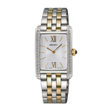 Seiko Discover More Quartz Analogue Watch SWR093 2 Tones YG PVD with Crystals