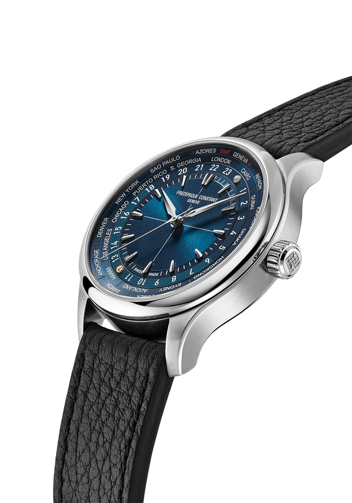 FREDERIQUE CONSTANT CLASSICS WORLDTIMER ANGELS MANUFACTURE BLUE LIMITED EDITION