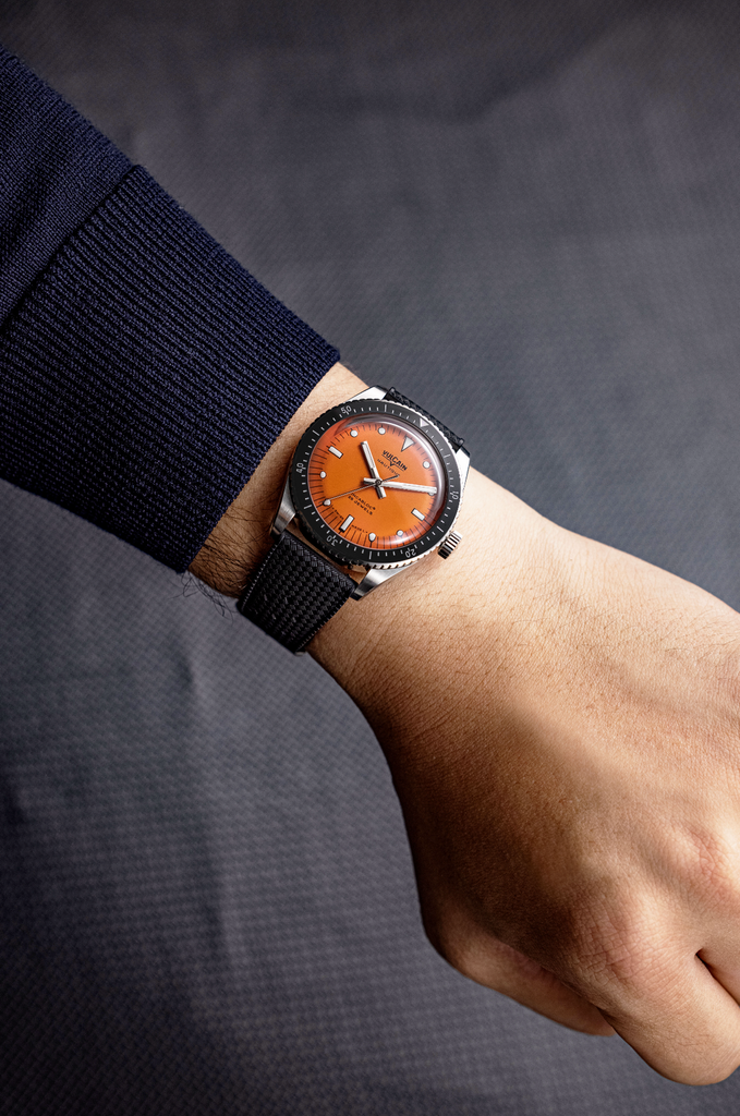 Skindiver Nautique - Orange with Black Rubber Strap