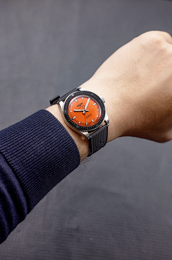 Skindiver Nautique - Orange with Black Rubber Strap