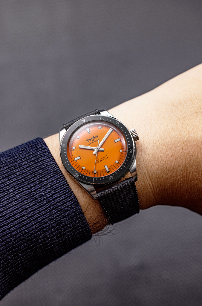 Skindiver Nautique - Orange with Black Rubber Strap