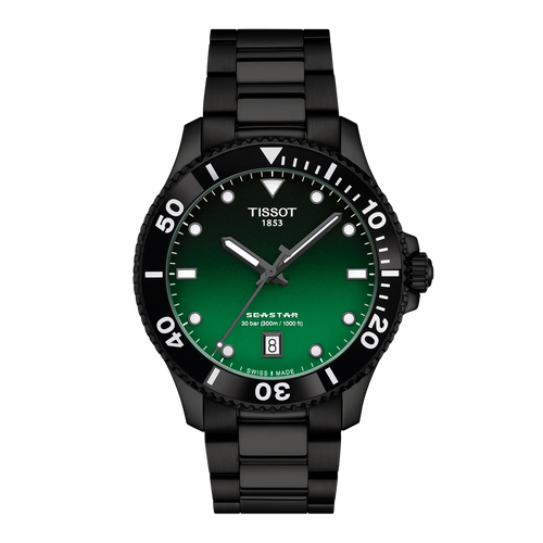 TISSOT SEASTAR 1000 QUARTZ 40MM GRADED GREEN-BLACK PVD