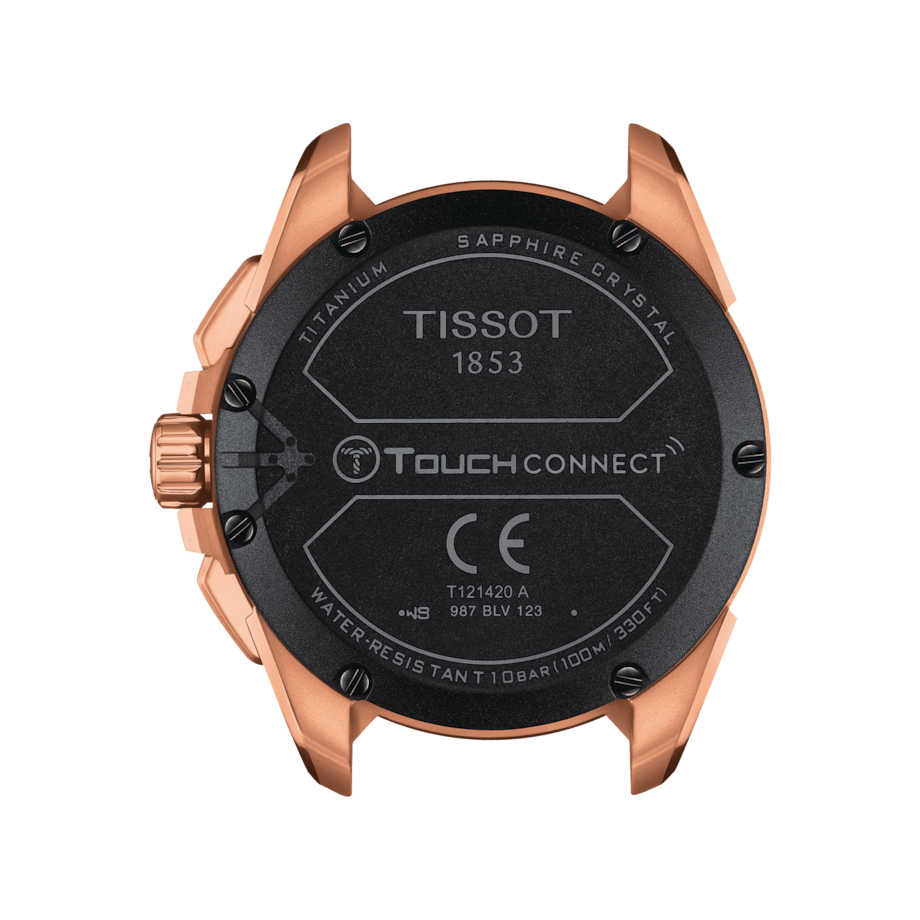 TISSOT T-TOUCH CONNECT SOLAR TITANIUM RG PVD ORANGE ON RG LEATHER