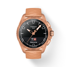 Load image into Gallery viewer, TISSOT T-TOUCH CONNECT SOLAR TITANIUM RG PVD ORANGE ON RG LEATHER