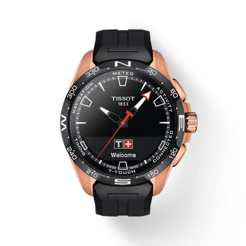 TISSOT T-TOUCH CONNECT SOLAR TITANIUM RG ON BLACK RUBBER