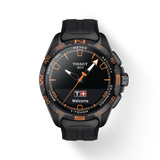 TISSOT T-TOUCH CONNECT SOLAR TITANIUM BLACK PVD ORANGE ON BLACK RUBBER