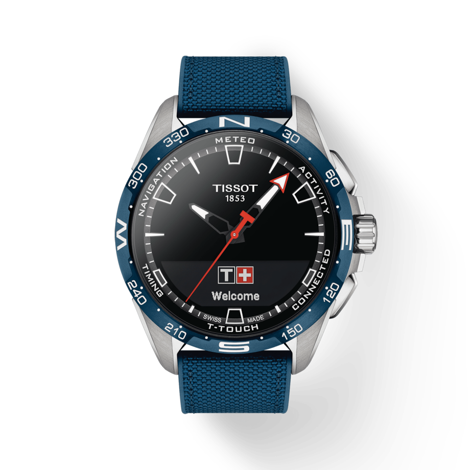 TISSOT T-TOUCH CONNECT SOLAR TITANIUM ON BLUE TEXTILE STRAP