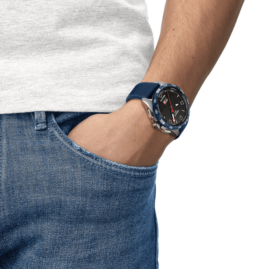 TISSOT T-TOUCH CONNECT SOLAR TITANIUM ON BLUE TEXTILE STRAP