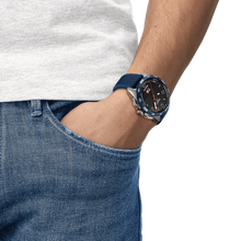 Load image into Gallery viewer, TISSOT T-TOUCH CONNECT SOLAR TITANIUM ON BLUE TEXTILE STRAP