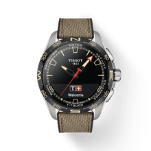 Load image into Gallery viewer, TISSOT T-TOUCH CONNECT SOLAR TITANIUM ON BEIGE TEXTILE STRAP