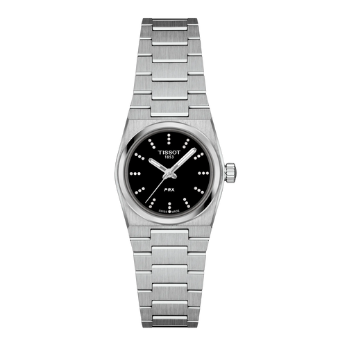 TISSOT PRX QUARTZ BLACK WITH DIAMONDS 25MM