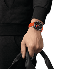 Load image into Gallery viewer, TISSOT T-TOUCH CONNECT SPORT BLACK CERAMIC BEZEL ON ORANGE RUBBER