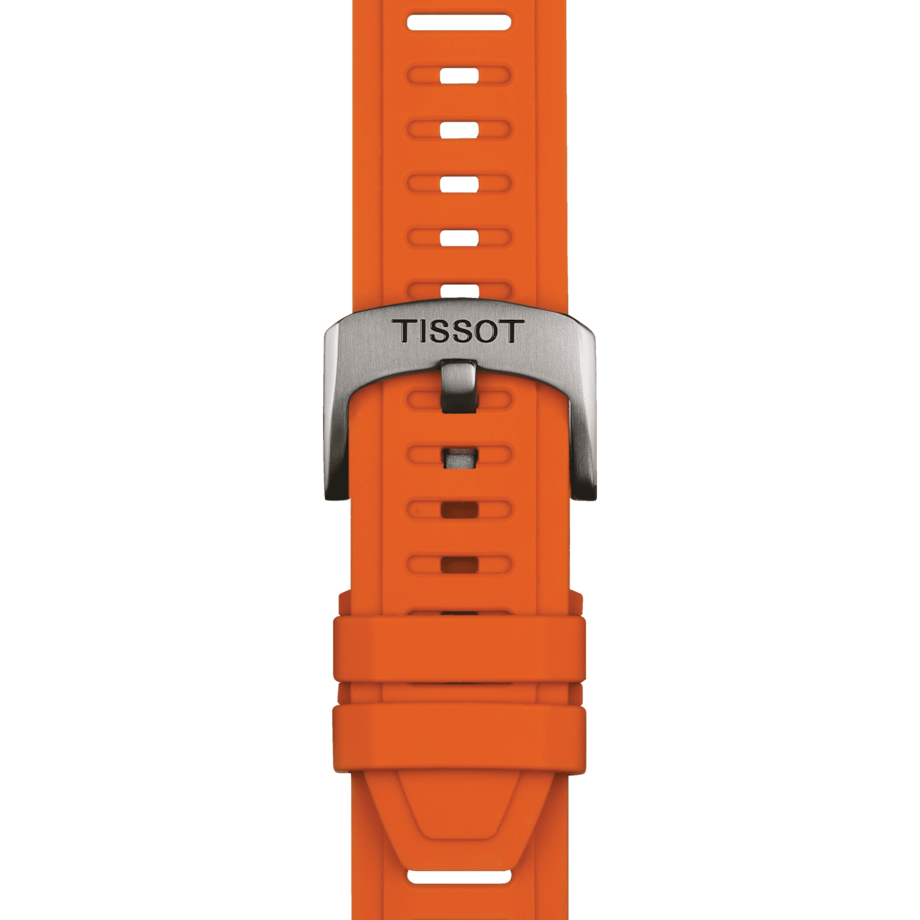 TISSOT T-TOUCH CONNECT SPORT BLACK CERAMIC BEZEL ON ORANGE RUBBER