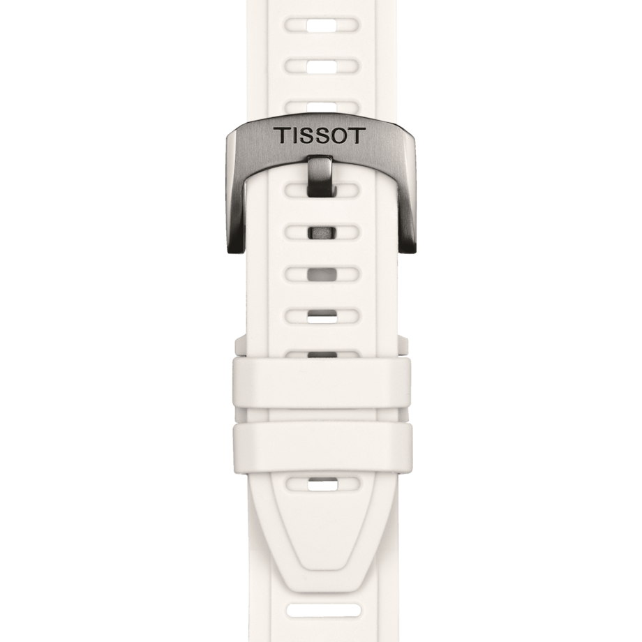 TISSOT T-TOUCH CONNECT SPORT WHITE CERAMIC BEZEL ON WHITE RUBBER