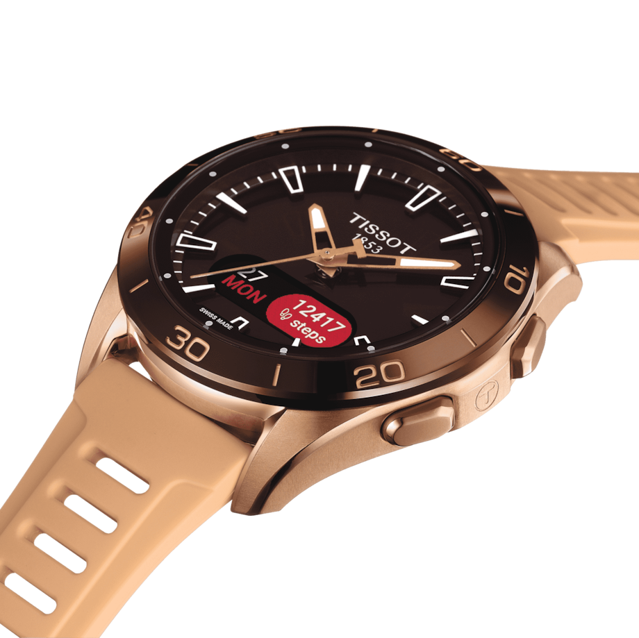 TISSOT T-TOUCH CONNECT SPORT BROWN CERAMIC BEZEL ON RUBBER