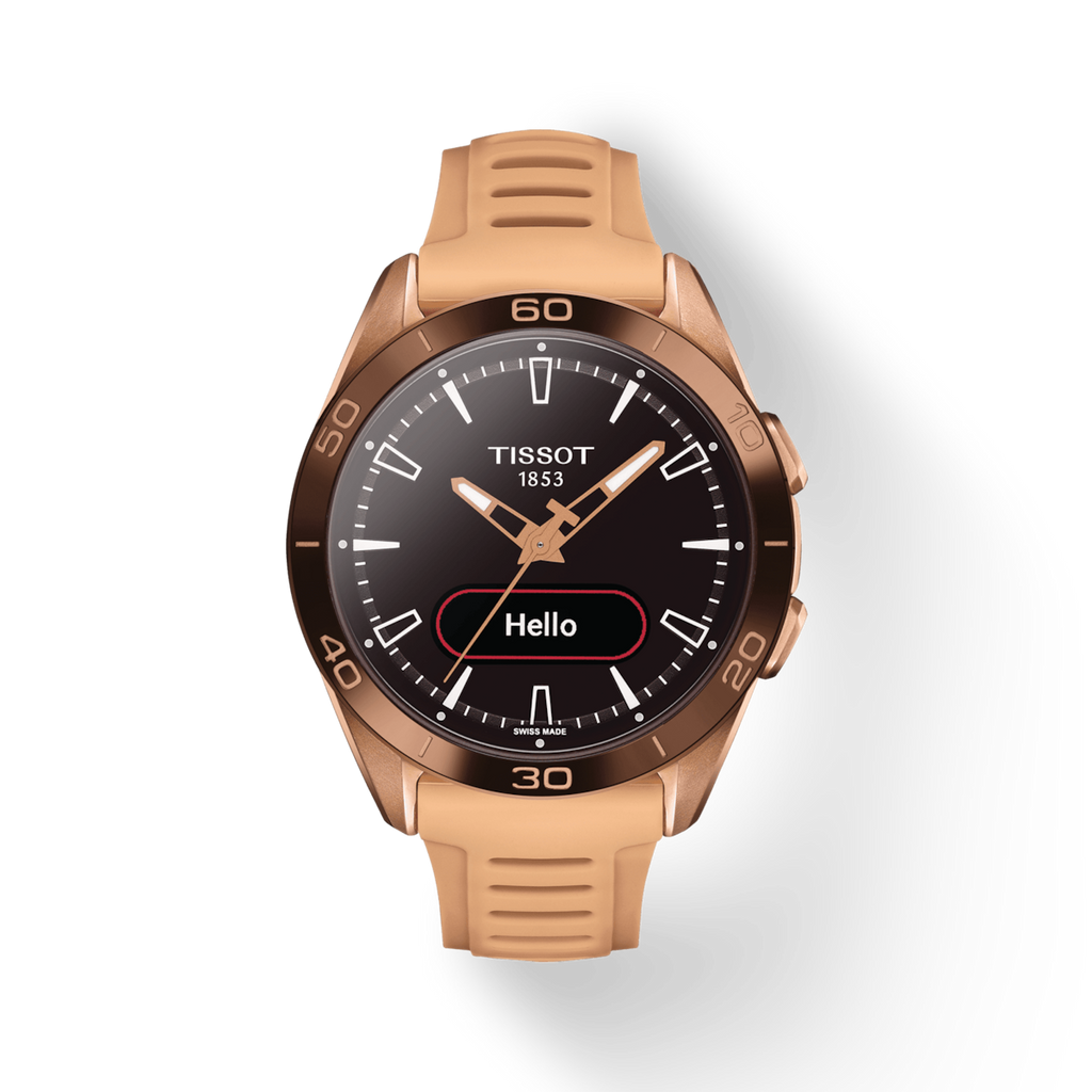 TISSOT T-TOUCH CONNECT SPORT BROWN CERAMIC BEZEL ON RUBBER