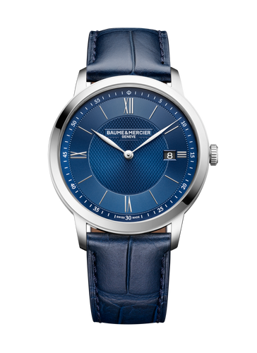 Baume & Mercier Classima 10878 - 40mm Quartz Blue dial on black leather