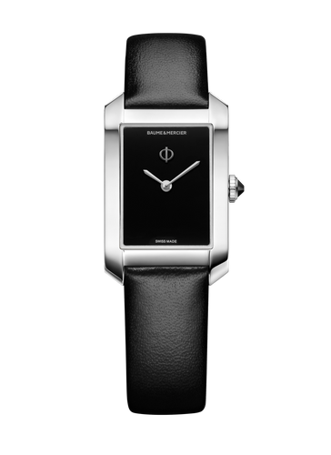Baume & Mercier Hampton quartz Black Dial 10760 on Black Calf Strap