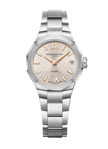 Baume & Mercier Riviera Gold 33mm Quartz 10810 Argent chaud