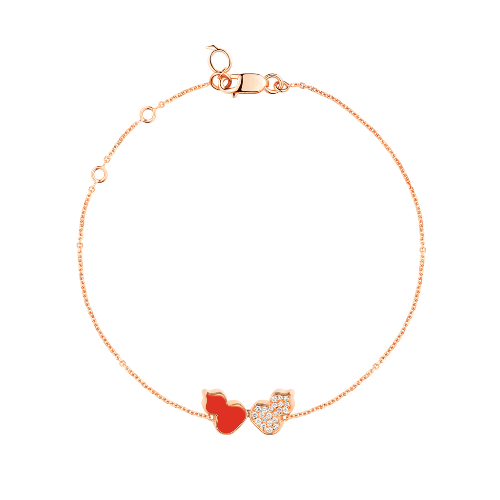 Qeelin Wulu bracelet in 18K rose gold with diamonds and HyCeram