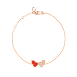 Qeelin Wulu bracelet in 18K rose gold with diamonds and HyCeram