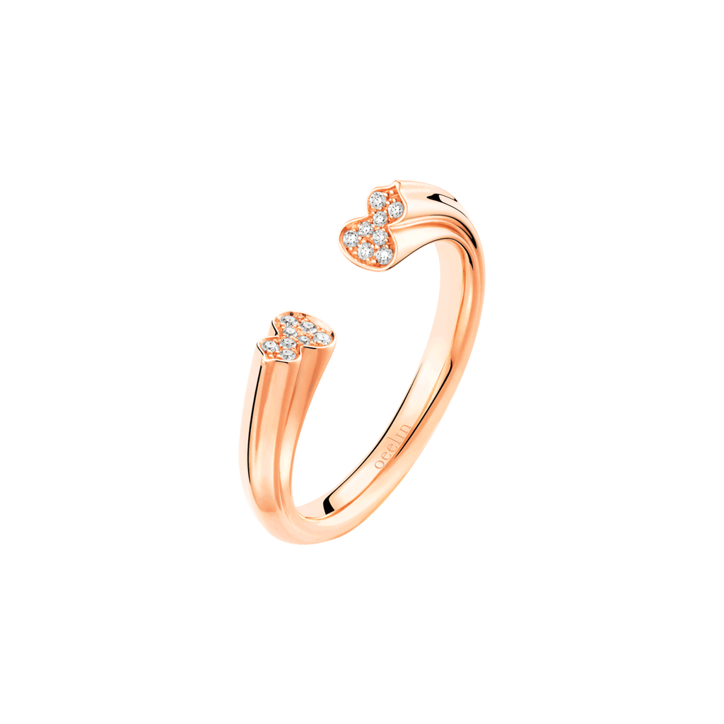 Qeelin Wulu ring in 18K rose gold with diamonds
