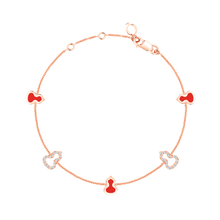 Load image into Gallery viewer, Qeelin Wulu sautoir bracelet in 18K rose gold with diamonds and red enamel