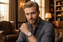 Load image into Gallery viewer, a handsome blonde gentleman wear tissot T150.417.22.031.00