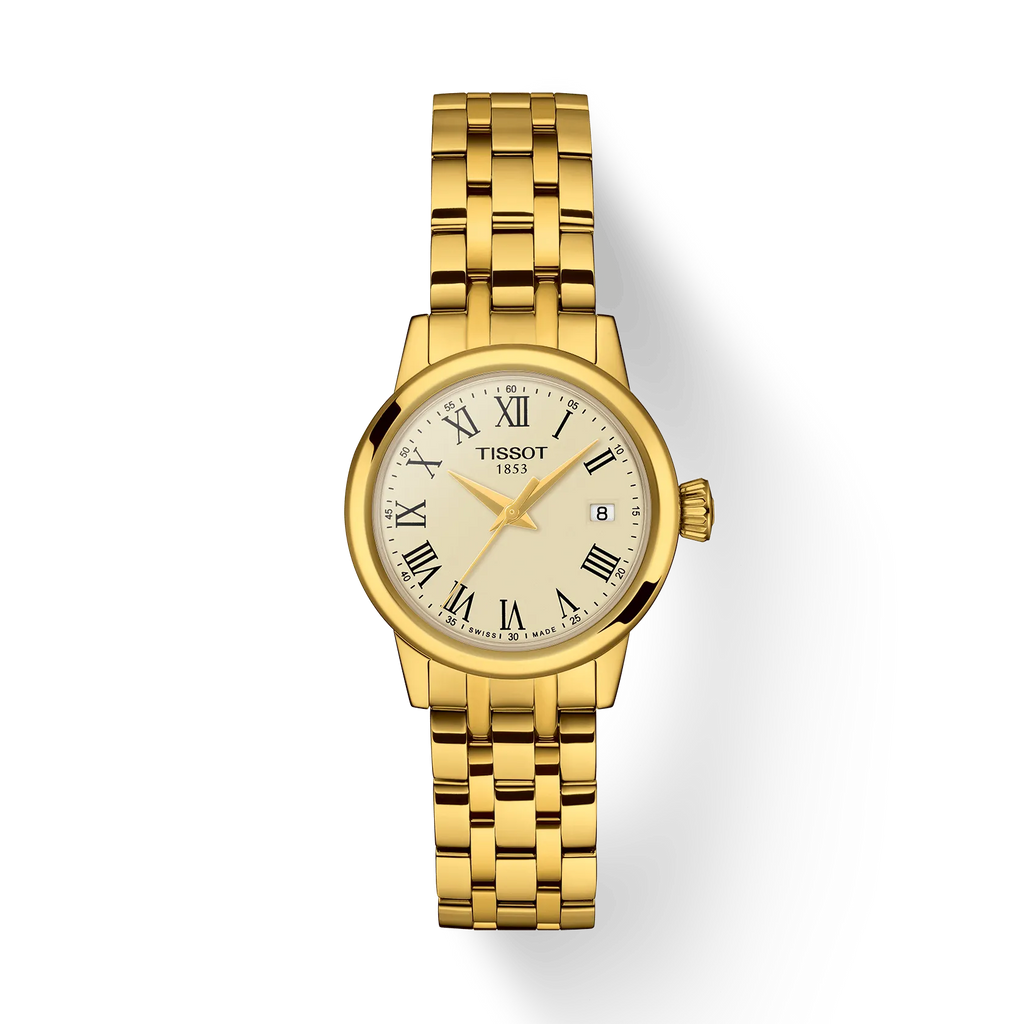 TISSOT CLASSIC DREAM 28MM YG PVD QUARTZ IVORY DIAL