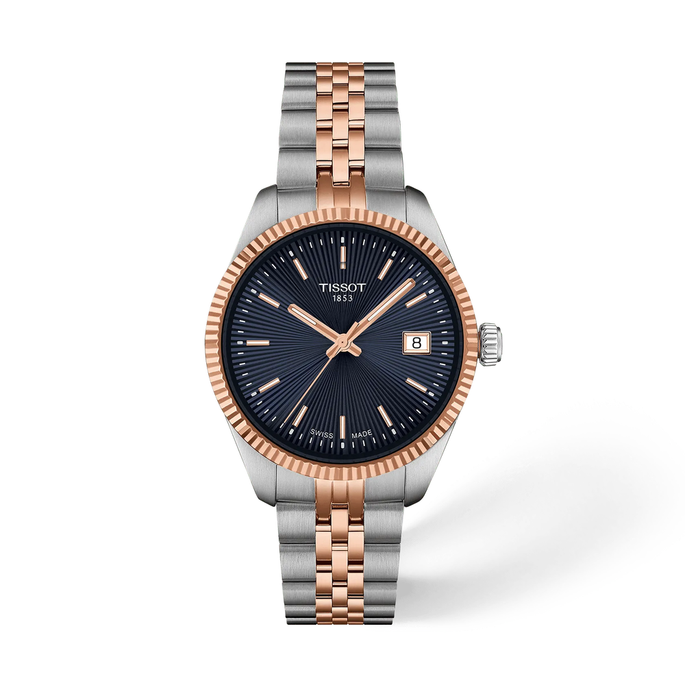 TISSOT BALLADE BLUE DIAL QUARTZ 34mm 2 TONES RG
