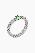 Load image into Gallery viewer, Fope Souls 18k White Gold Flex&#39;it ring with an Emerald