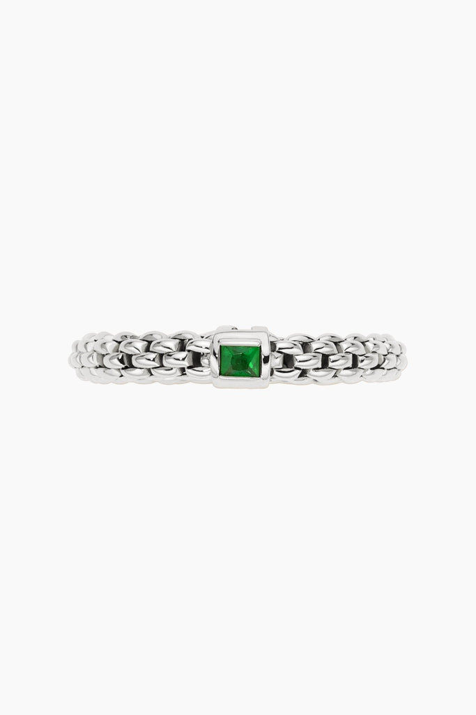 Fope Souls 18k White Gold Flex'it ring with an Emerald