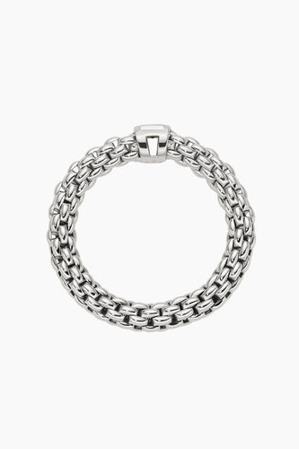 Fope Souls 18k White Gold Flex'it ring with an Emerald