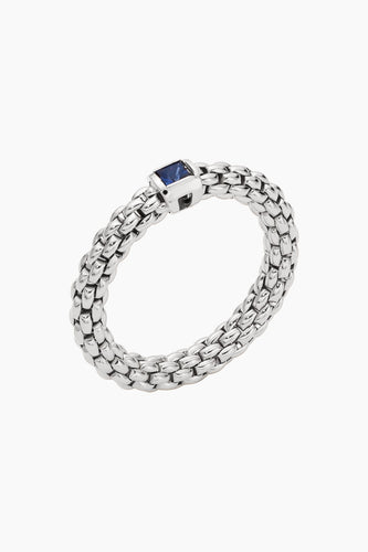 Fope Souls 18k White Gold Flex'it ring with a Blue Sapphire