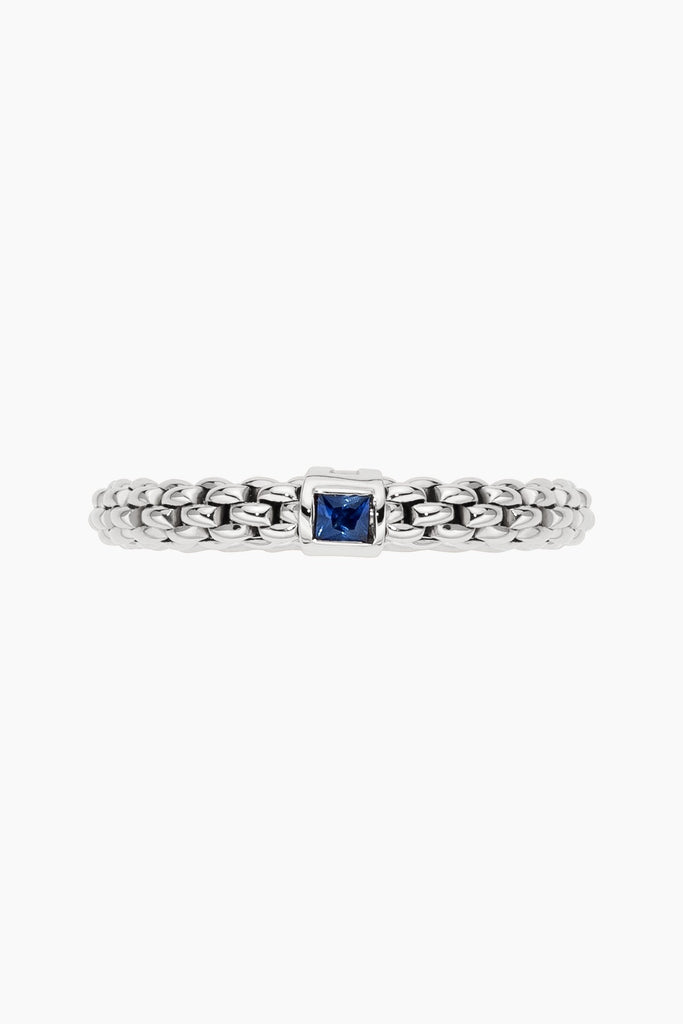 Fope Souls 18k White Gold Flex'it ring with a Blue Sapphire