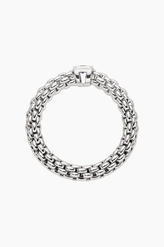 Fope Souls 18k White Gold Flex'it ring with a Blue Sapphire