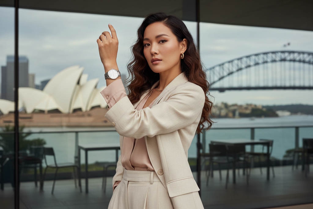 Australia Sydney mimi_pianist Camilla Choi as a stylish model wear tissot Tissot Classic Dream 40mm
T158.407.11.031.00