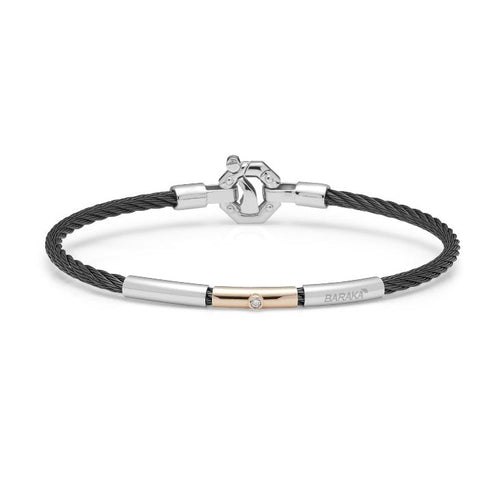 Baraka 316L Bracelet -Steel Black PVD/ RG/ White Diamonds