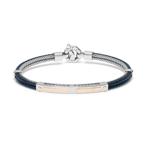 Baraka 316L Bracelet -Steel Blue PVD/ RG/ White Diamonds