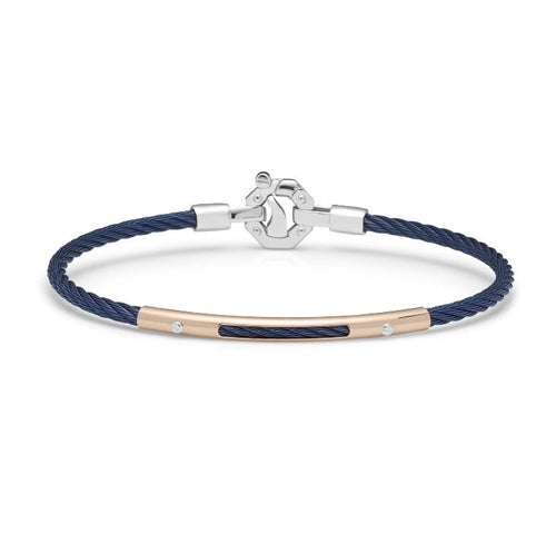 Baraka 316L Bracelet -Steel Blue PVD/ RG/ White Diamonds