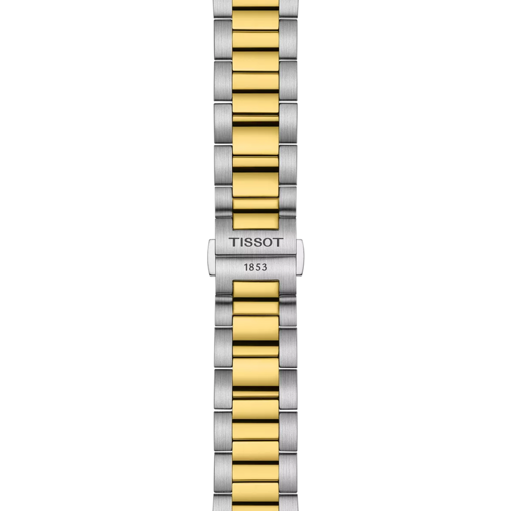 TISSOT PR 100 CHRONOGRAPH 2 Tones YG PVD QUARTZ 40MM Silver Dial