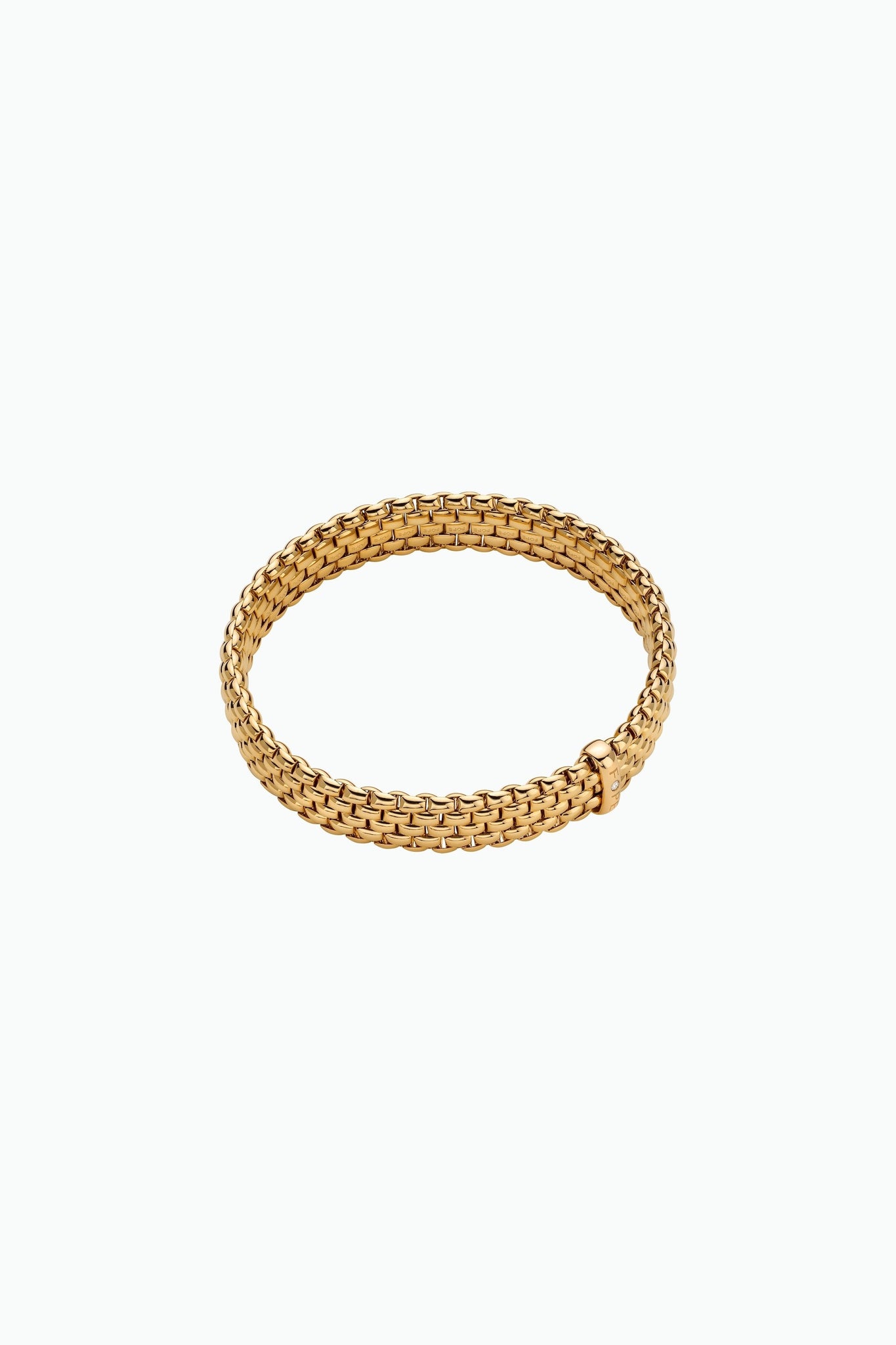 Load image into Gallery viewer, Fope Panorama Yellow Gold Bracelet with a White Diamond
