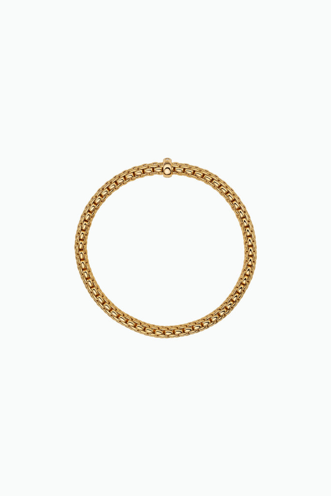 Fope Vendome Yellow Gold Bracelet with a White Diamond in Medium size