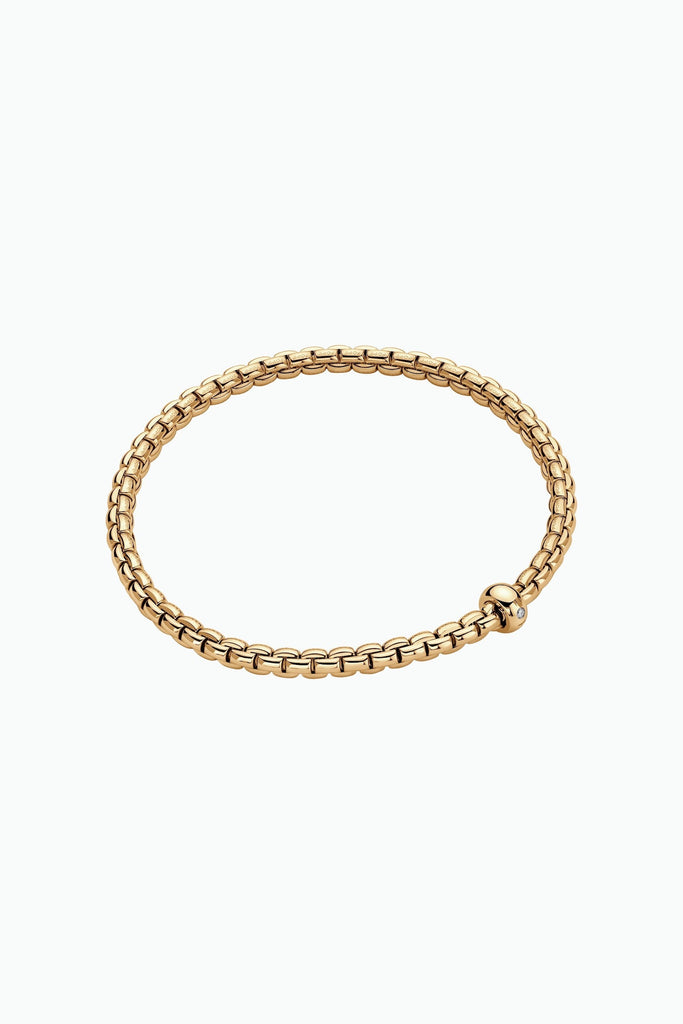 Fope Eka Yellow Gold Bracelet with a white diamond small