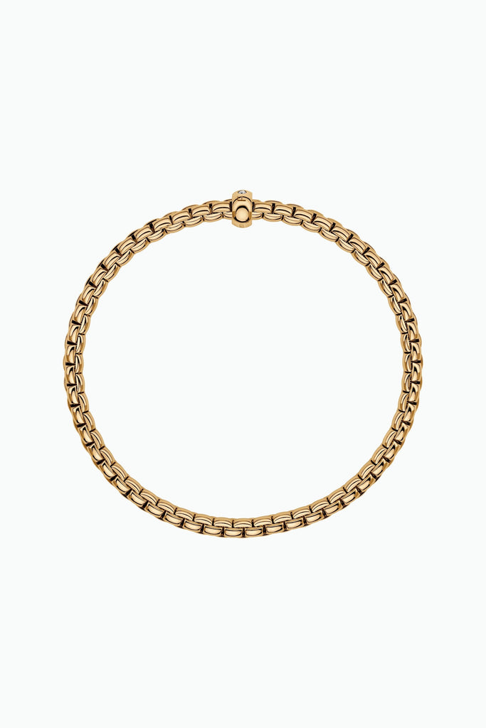 Fope Eka Yellow Gold Bracelet with a white diamond small