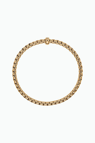 Fope Eka Yellow Gold Bracelet with a white diamond extra small