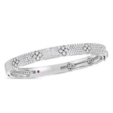 Roberto Coin Love In Verona Diamond Bangle in 18k white gold with pave diamonds