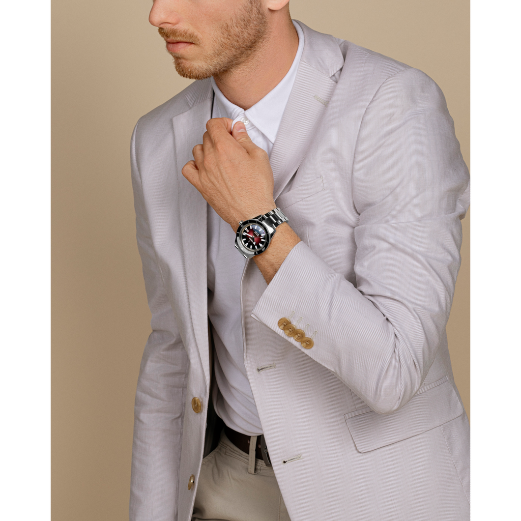 Rado Captain Cook Automatic Red on Steel Sport Bracelet -42mm