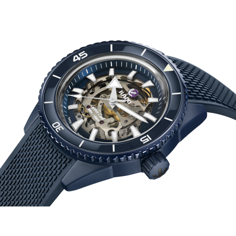 Rado Captain Cook High-Tech Blue Ceramic Skeleton on Rubber