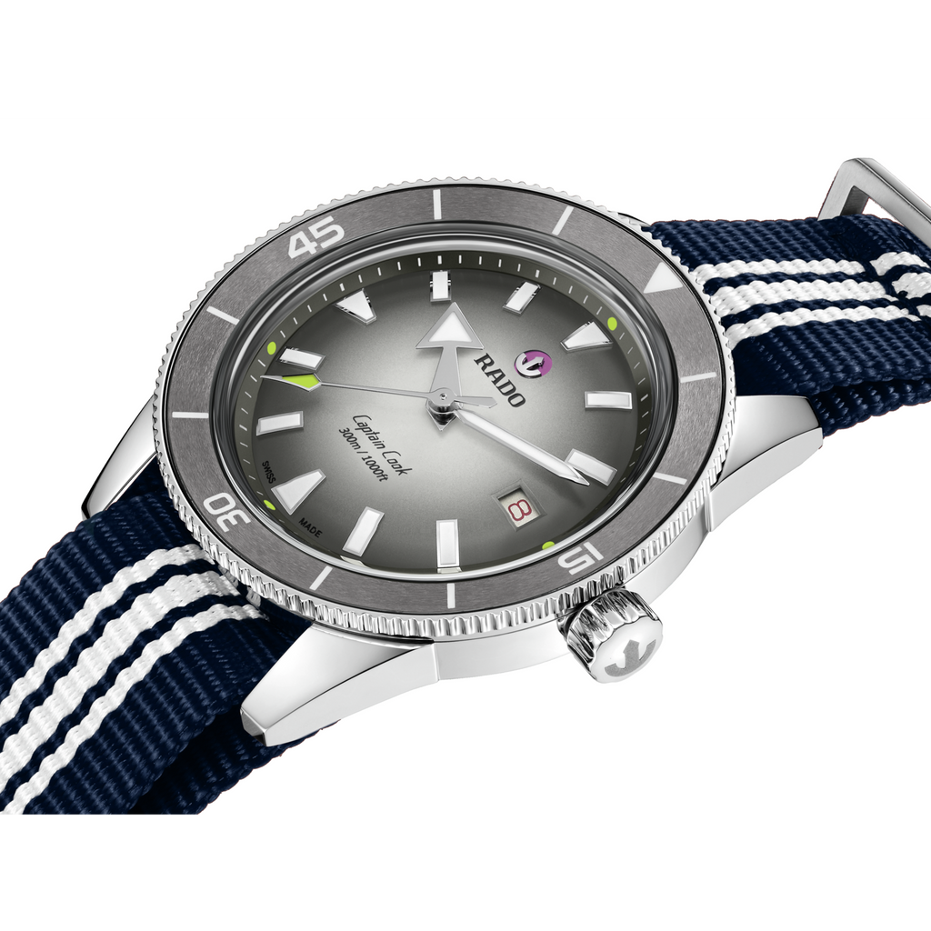Rado Captain Cook X Tennis Limited Edition Grey 39mm on Bracelet -extra nato straps